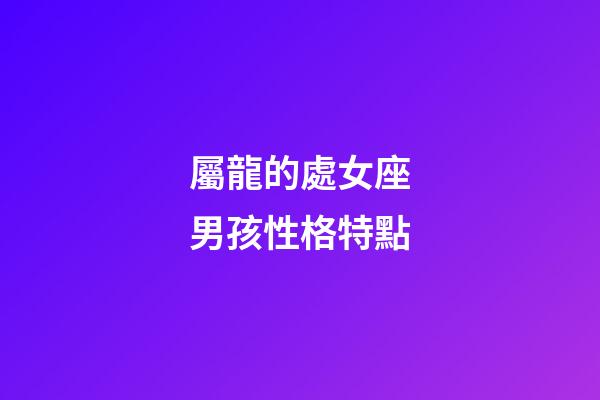 屬龍的處女座男孩性格特點-第1張-星座運勢-玄機派