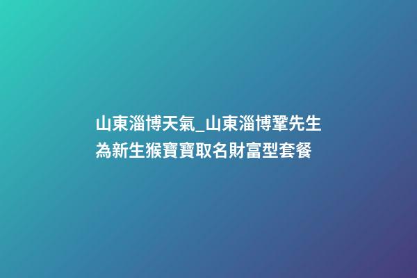 山東淄博天氣_山東淄博鞏先生為新生猴寶寶取名財富型套餐-第1張-公司起名-玄機派