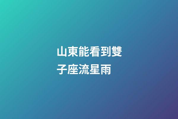 山東能看到雙子座流星雨-第1張-星座運(yùn)勢-玄機(jī)派