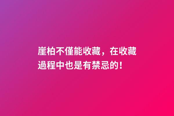 崖柏不僅能收藏，在收藏過程中也是有禁忌的！