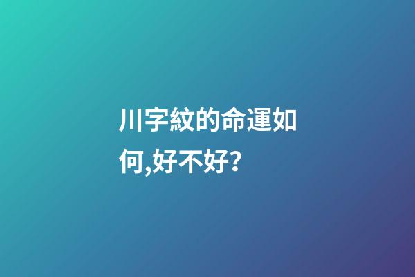 川字紋的命運如何,好不好？