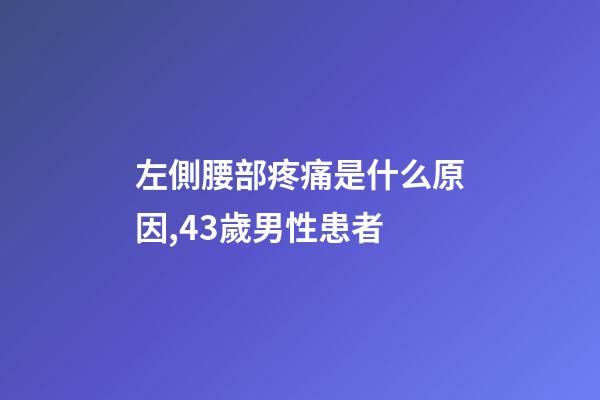 左側腰部疼痛是什么原因,43歲男性患者-第1張-觀點-玄機派