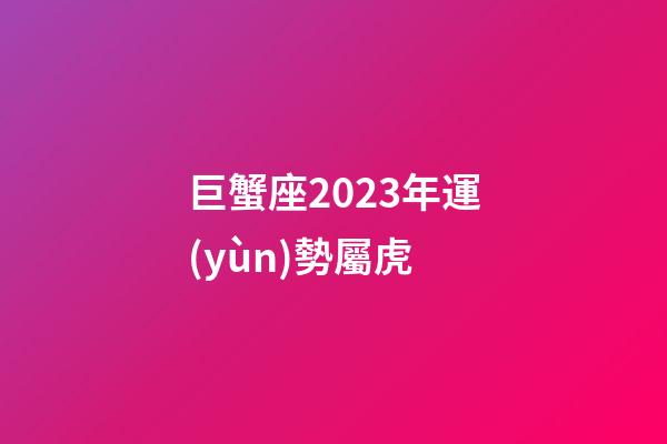 巨蟹座2023年運(yùn)勢屬虎-第1張-星座運(yùn)勢-玄機(jī)派