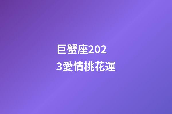 巨蟹座2023愛情桃花運-第1張-星座運勢-玄機派