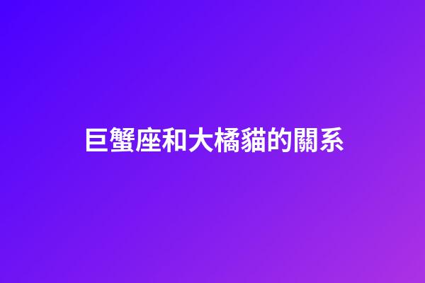 巨蟹座和大橘貓的關系-第1張-星座運勢-玄機派