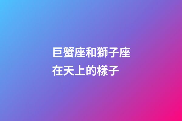 巨蟹座和獅子座在天上的樣子-第1張-星座運勢-玄機派