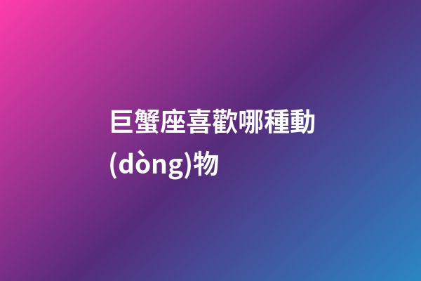 巨蟹座喜歡哪種動(dòng)物