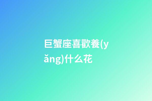 巨蟹座喜歡養(yǎng)什么花