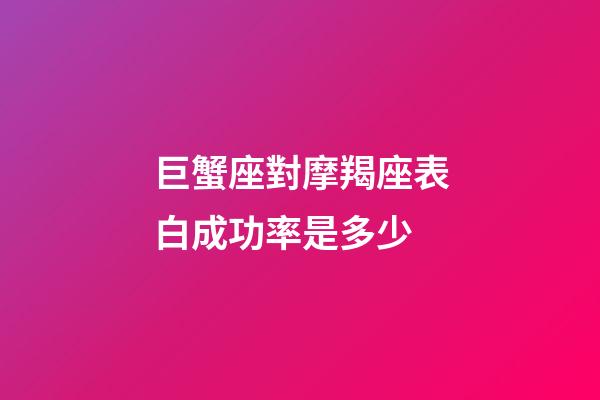 巨蟹座對摩羯座表白成功率是多少-第1張-星座運勢-玄機派