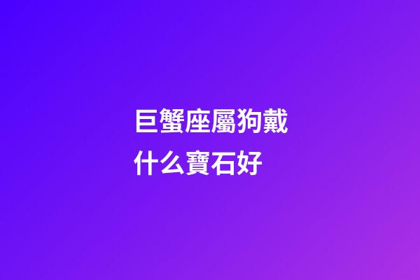 巨蟹座屬狗戴什么寶石好-第1張-星座運勢-玄機派