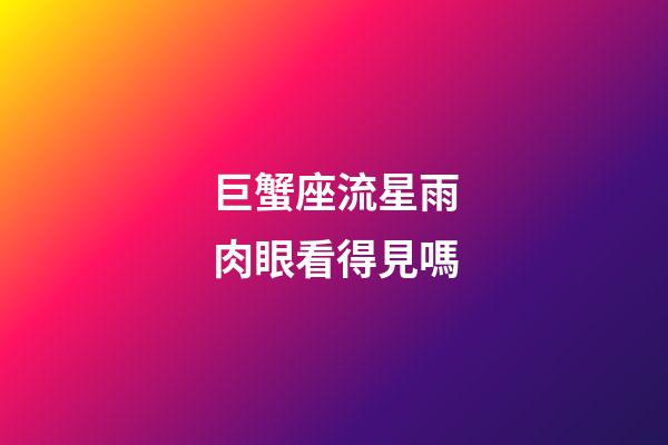 巨蟹座流星雨肉眼看得見嗎-第1張-星座運勢-玄機派