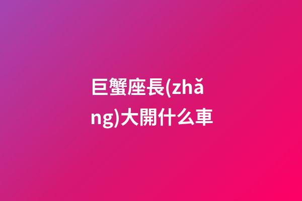 巨蟹座長(zhǎng)大開什么車
