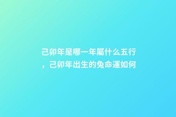 己卯年是哪一年屬什么五行，己卯年出生的兔命運如何
