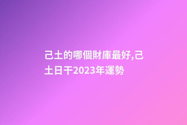 己土的哪個財庫最好,己土日干2023年運勢-第1張-觀點-玄機派