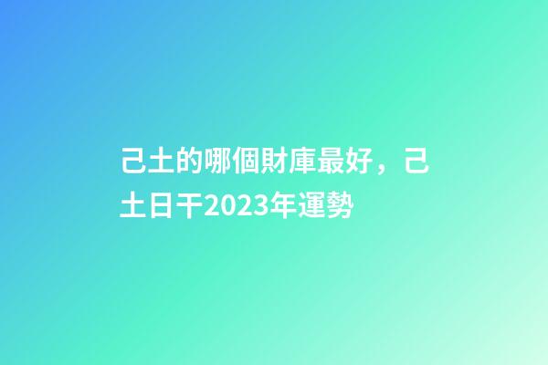 己土的哪個財庫最好，己土日干2023年運勢-第1張-觀點-玄機派
