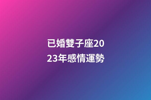 已婚雙子座2023年感情運勢-第1張-星座運勢-玄機派