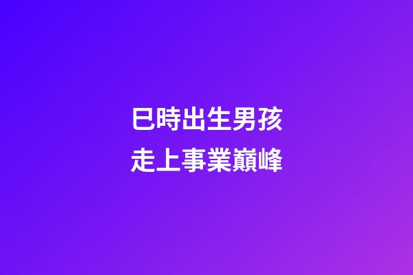 巳時出生男孩走上事業巔峰