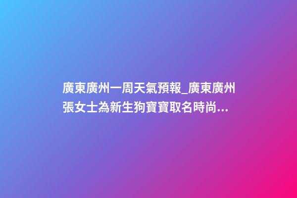 廣東廣州一周天氣預報_廣東廣州張女士為新生狗寶寶取名時尚型套餐-第1張-公司起名-玄機派