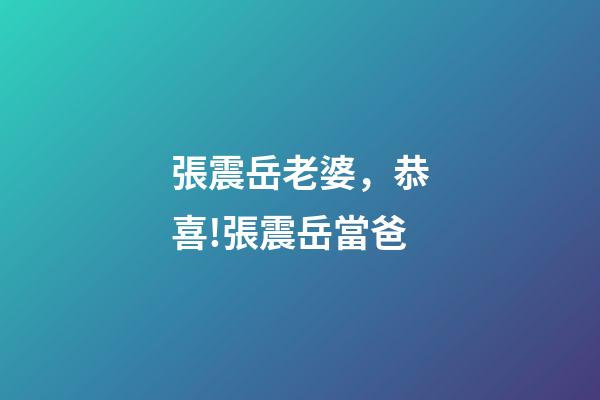 張震岳老婆，恭喜!張震岳當爸-第1張-觀點-玄機派