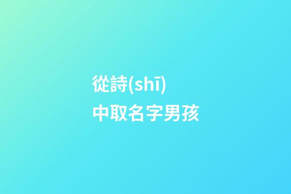 從詩(shī)中取名字男孩(從詩(shī)詞中取男孩名字)