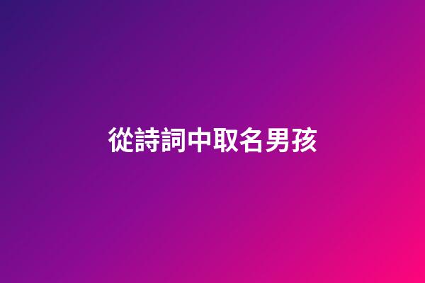 從詩詞中取名男孩(從詩詞中取的男孩名字)-第1張-男孩起名-玄機派