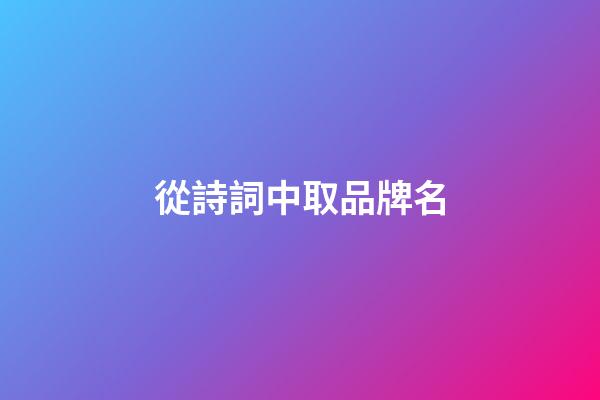 從詩詞中取品牌名