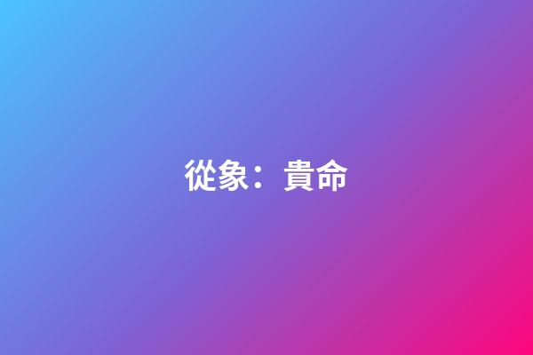 從象：貴命