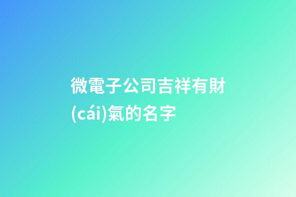微電子公司吉祥有財(cái)氣的名字