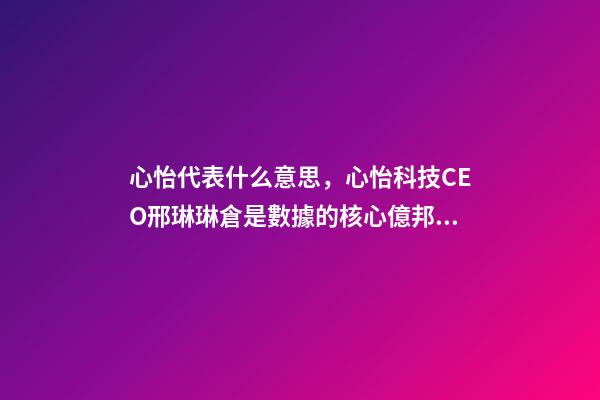 心怡代表什么意思，心怡科技CEO邢琳琳倉是數據的核心億邦未來零售大會-第1張-觀點-玄機派