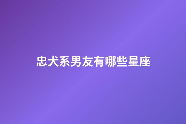 忠犬系男友有哪些星座-第1張-星座運(yùn)勢-玄機(jī)派