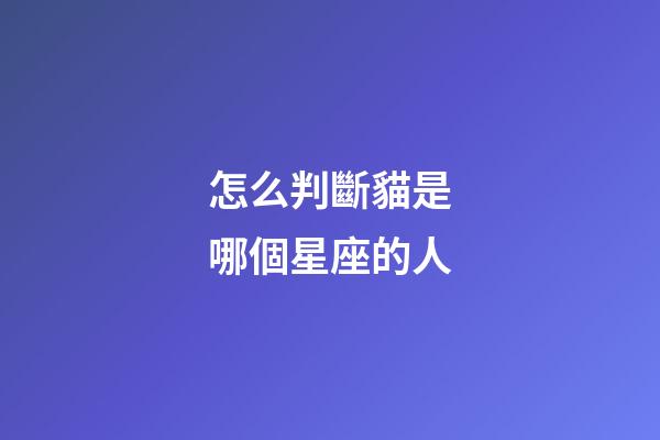 怎么判斷貓是哪個星座的人-第1張-星座運勢-玄機派
