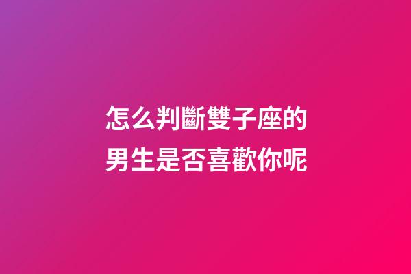 怎么判斷雙子座的男生是否喜歡你呢-第1張-星座運勢-玄機派