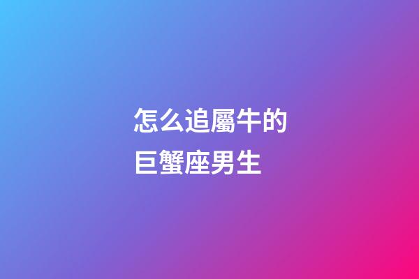 怎么追屬牛的巨蟹座男生-第1張-星座運(yùn)勢(shì)-玄機(jī)派
