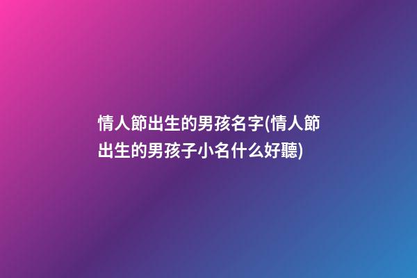 情人節出生的男孩名字(情人節出生的男孩子小名什么好聽)