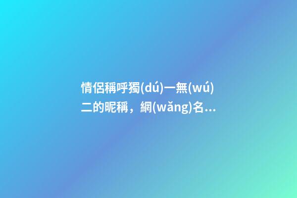 情侶稱呼獨(dú)一無(wú)二的昵稱，網(wǎng)名好聽(tīng)的情侶網(wǎng)名-第1張-觀點(diǎn)-玄機(jī)派