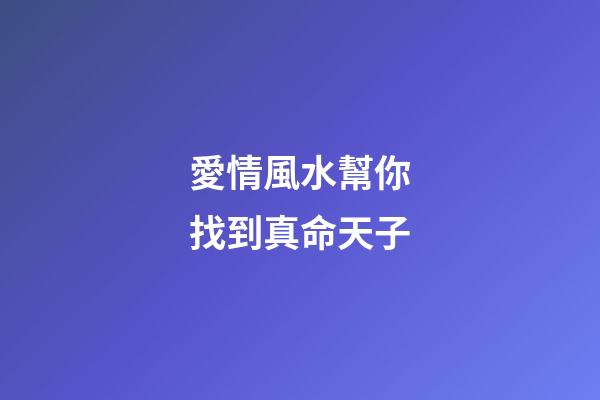愛情風水幫你找到真命天子