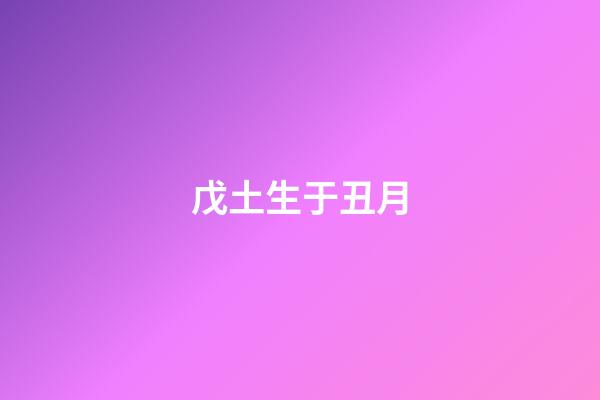 戊土生于丑月