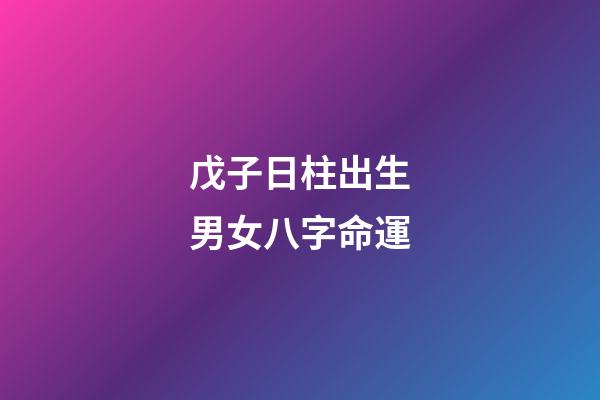 戊子日柱出生男女八字命運