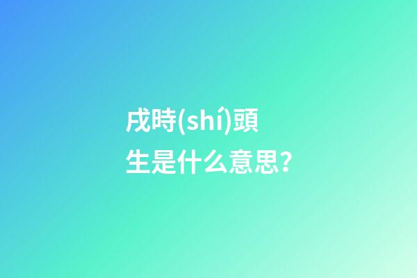 戌時(shí)頭生是什么意思？