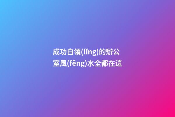 成功白領(lǐng)的辦公室風(fēng)水全都在這