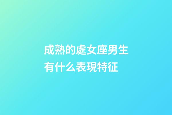 成熟的處女座男生有什么表現特征-第1張-星座運勢-玄機派