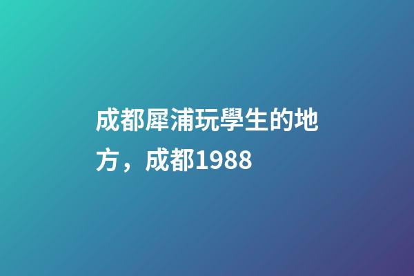 成都犀浦玩學生的地方，成都1988-第1張-觀點-玄機派
