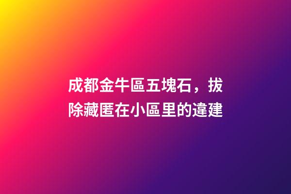 成都金牛區五塊石，拔除藏匿在小區里的違建-第1張-觀點-玄機派
