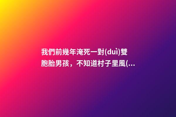 我們前幾年淹死一對(duì)雙胞胎男孩，不知道村子里風(fēng)水出了什么問(wèn)題導(dǎo)