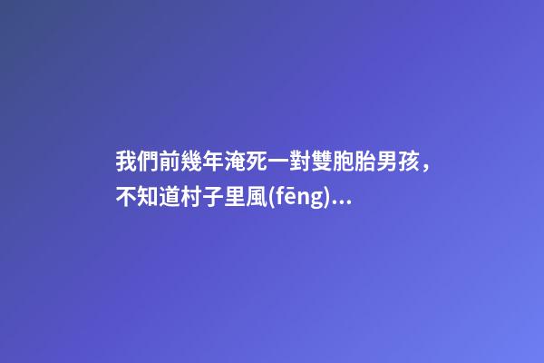 我們前幾年淹死一對雙胞胎男孩，不知道村子里風(fēng)水出了什么問題導(dǎo)