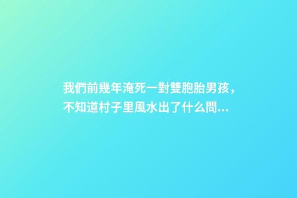 我們前幾年淹死一對雙胞胎男孩，不知道村子里風水出了什么問題導