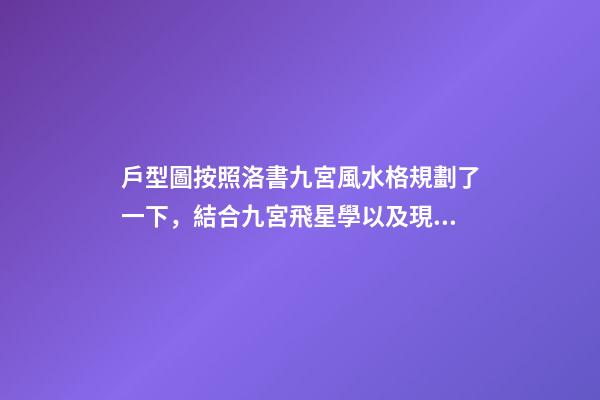 戶型圖按照洛書九宮風水格規劃了一下，結合九宮飛星學以及現代家