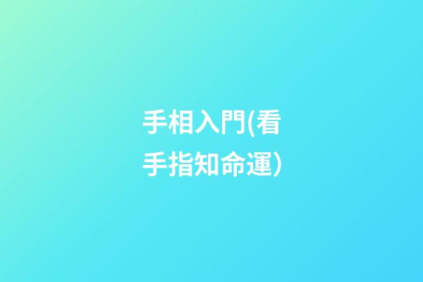 手相入門(看手指知命運）