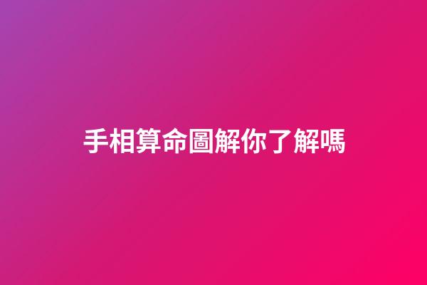 手相算命圖解你了解嗎