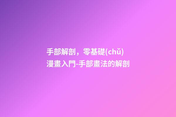 手部解剖，零基礎(chǔ)漫畫入門-手部畫法的解剖